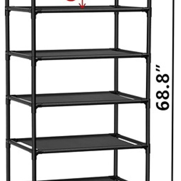 NEW 10 Tiers Shoe Rack 20-25 Pairs Sturdy Shoe Shelf - Picture 5 of 9